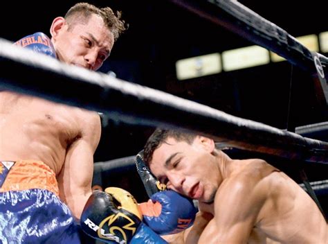 Nonito Donaire knocks out Nordine Oubaali .